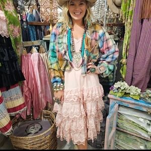 RB61 A RARE bird  Pink Lace Slip Dress